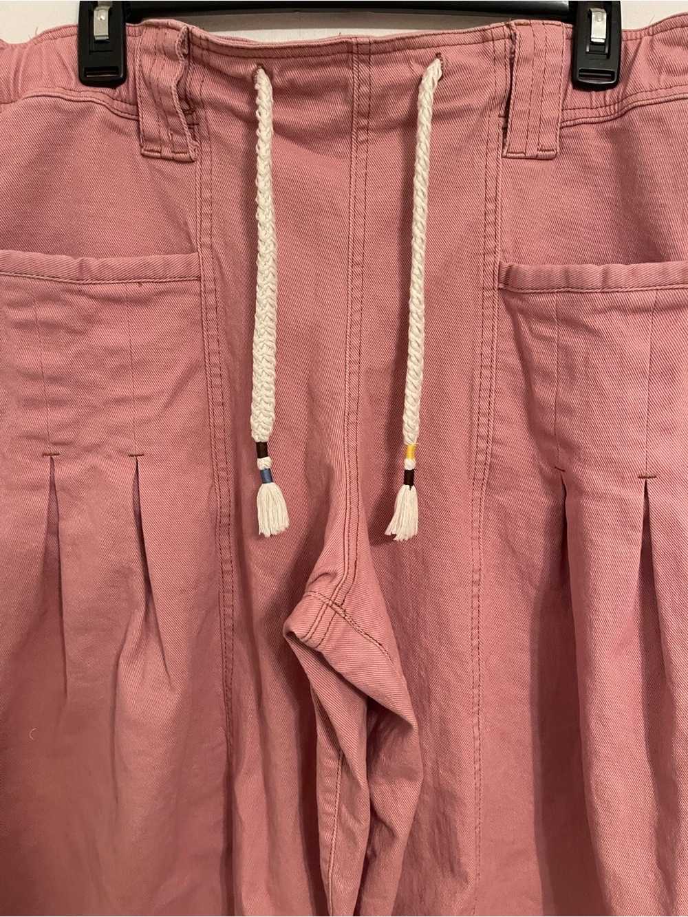 Pink Drawstring Wide-Leg Pants